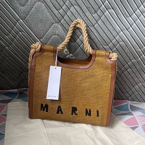 Marni Handbags - Marni Fringed Straw Tote